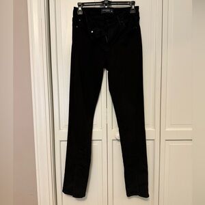 Black Denim Jeans with slit in leg